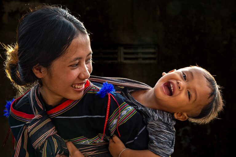 Happy child with mother